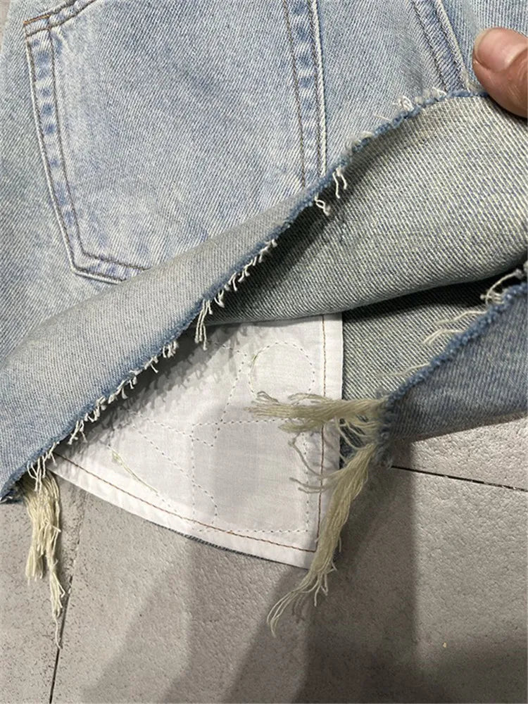 Patchwork Denim Shorts